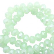 Top Glas Facett Perlen 3x2mm rondellen Meadow green opal-pearl shine coating